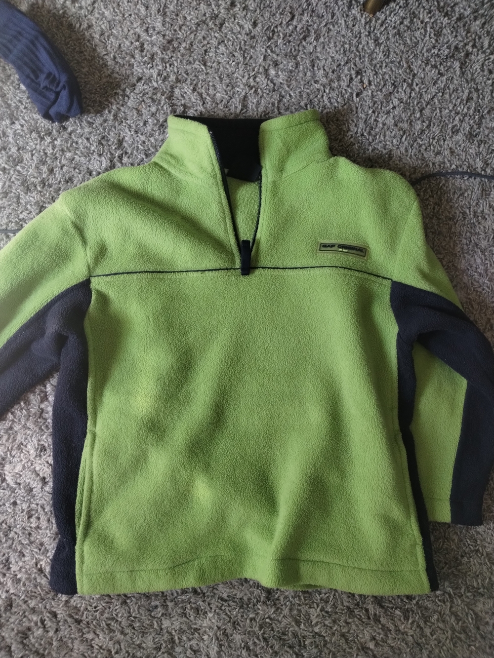 GAP Lime Green Fleece Half-Zip Pullover with Dark Contrast